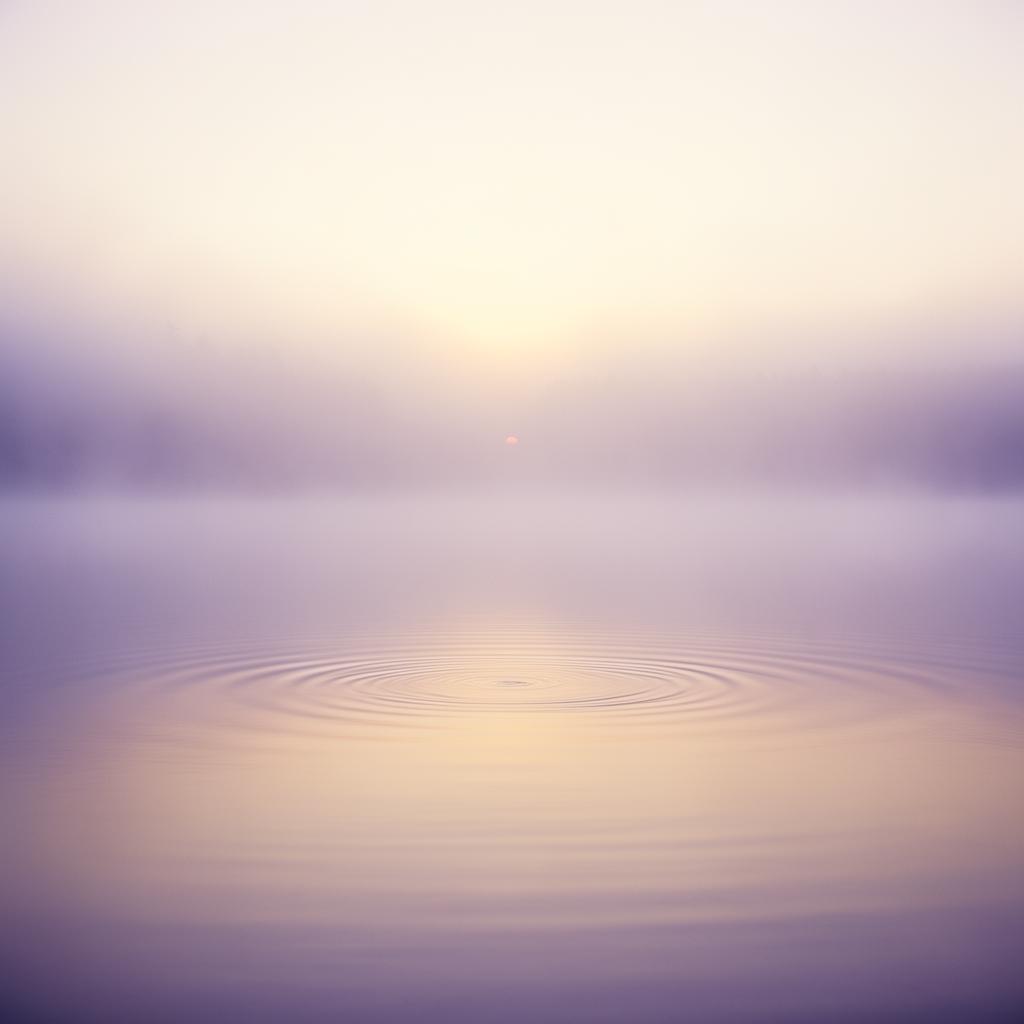 Calm — still water at dawn with a gentle ripple