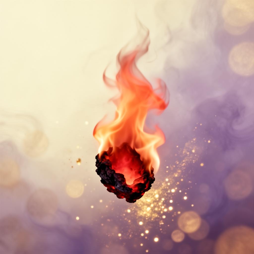 Fire — a soft ember and golden light rising